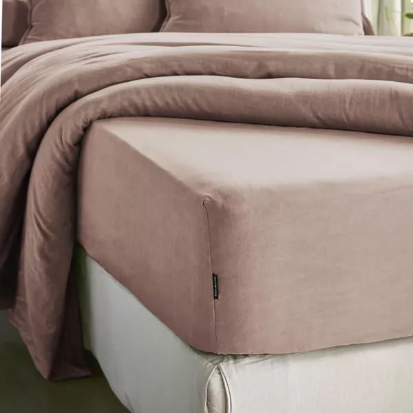 Hoeslaken gewassen TENCEL™ Lyocell (140 x 200 cm) Olivia Poederroze