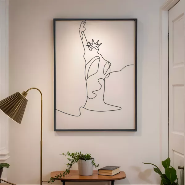 Decoración mural de metal (H80 cm) Estatua de la Libertad Negro