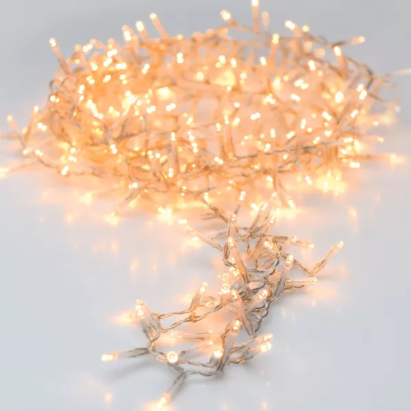 Guirlande lumineuse 45 m 2000 LED câble transparent Luxe Blanc chaud