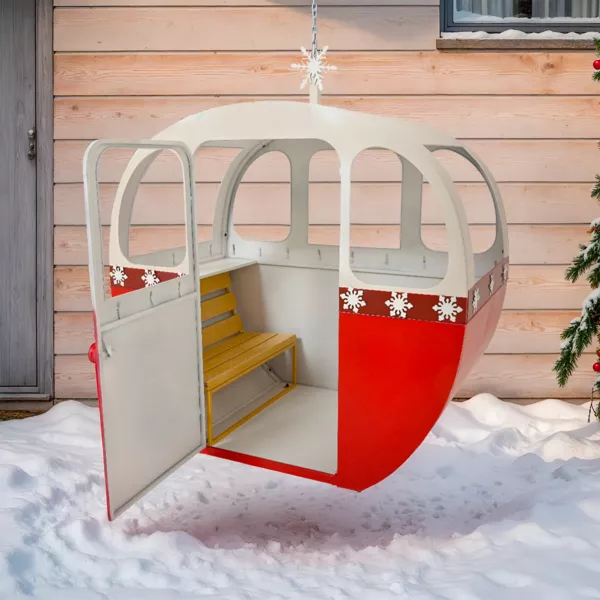 Kmpe metal tlkabine (H120 cm) Winter Rd og hvid