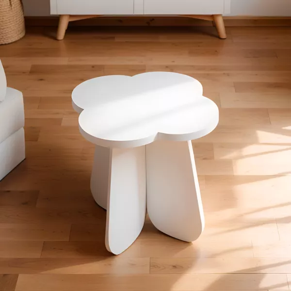 Tabourete infantil madera (H29 cm) Nuve Blanco
