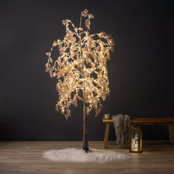 Salice piangente luminoso fiore Alt. 200 cm Bianco