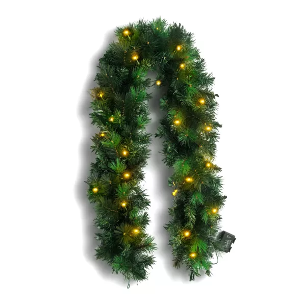 Ghirlanda luminosa di abete (180 cm - D25) Edmonton Verde e bianco caldo