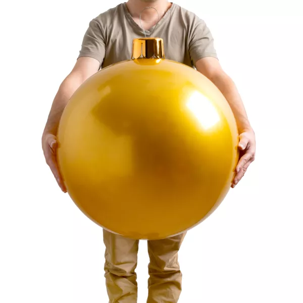 Grande boule de Noël gonflable (D65 cm) Or
