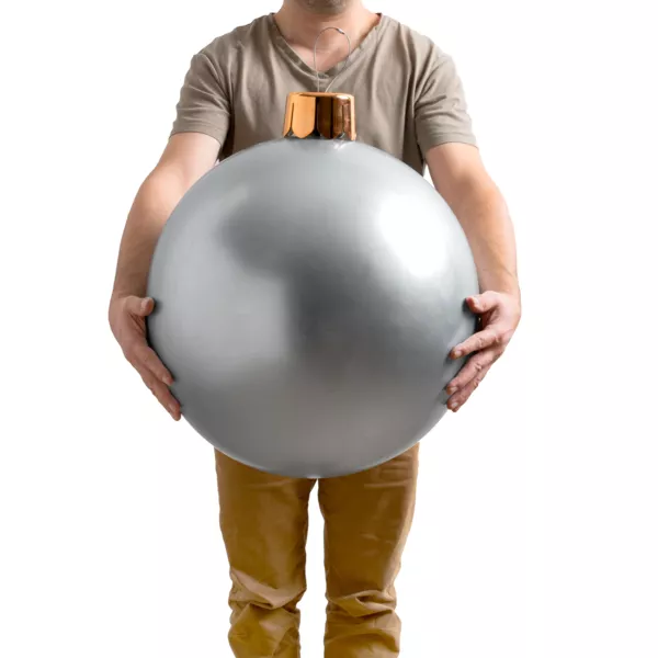 Grande boule de Noël gonflable (D45 cm) Argent