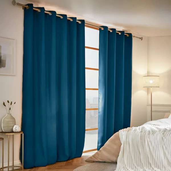 Rideau obscurcissant thermique (180 x 260 cm) Calore Bleu pétrole
