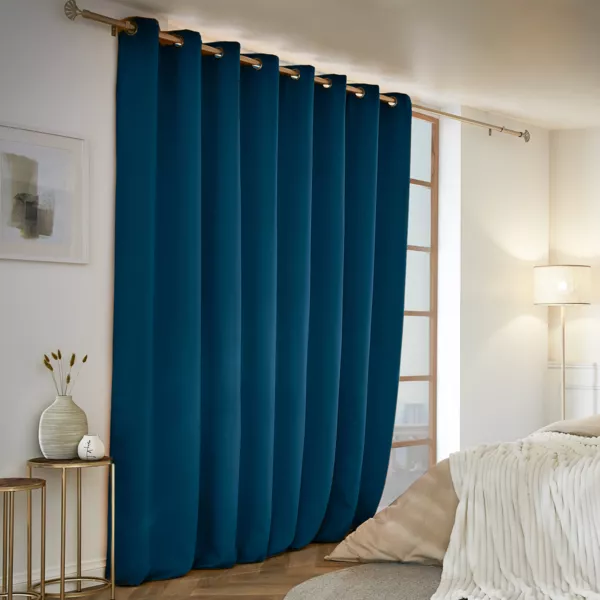 Rideau obscurcissant thermique (280 x 260 cm) Calore Bleu pétrole