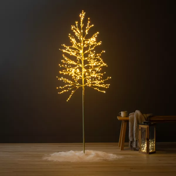 Árbol luminoso 720 LED (Altura 180 cm) Holly Plátano Blanco y blanco cálido