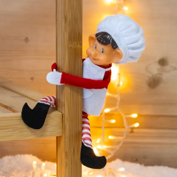 Lutin farceur (H25 cm) Hervé cuisinier les mains scratchées