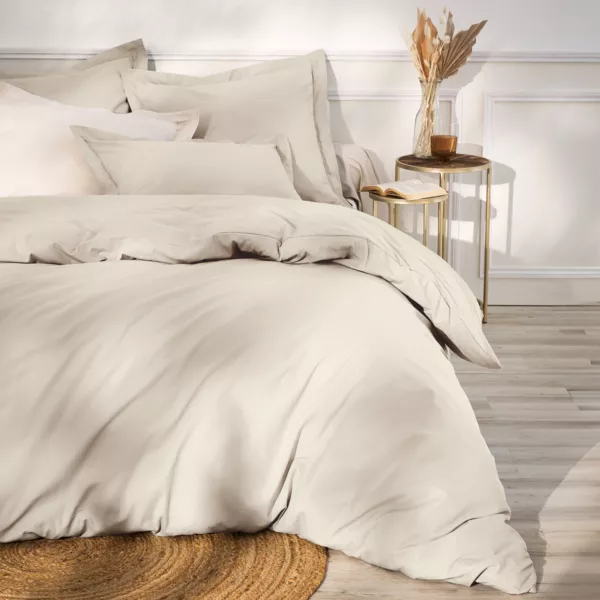 Dekbedovertrek percal katoen (240 x 220 cm) Cali Beige