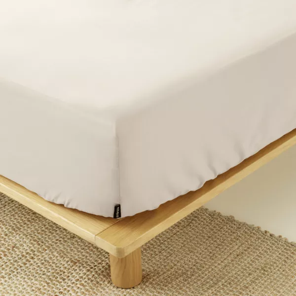 Hoeslaken percal katoen (140 x 200 cm) Cali Beige