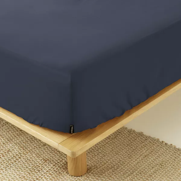 Hoeslaken percal katoen (90 x 200 cm) Cali Donkerblauw