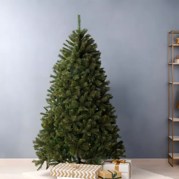Árbol artificial de Navidad Altura 240 cm Stockholm Verde acabado perlado