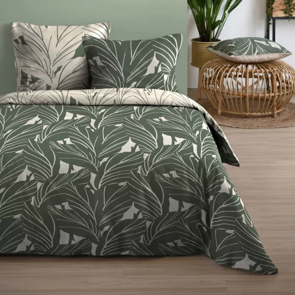 Bomuldsdynebetrk og to pudebetrk (240 x 220 cm) Callum Salviegrn