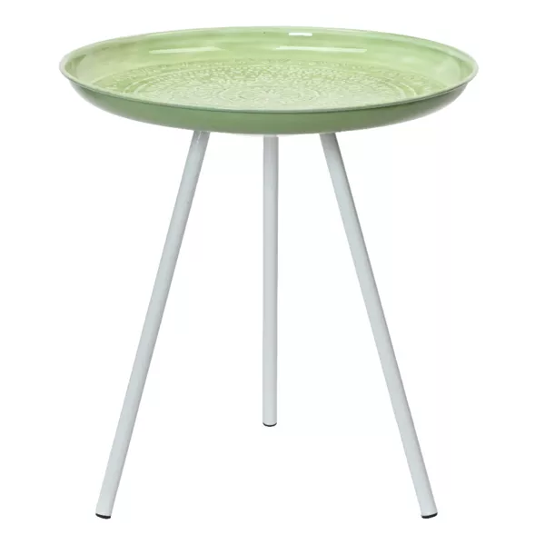 Table d'appoint ronde (H43 cm) Plateau émaillé Vert pomme