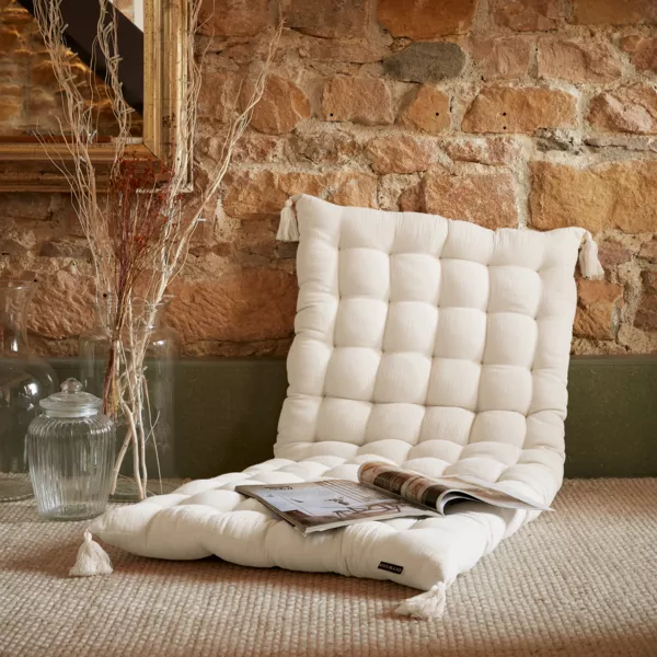 Bomuldsgaze gulvmadras (60 x 120 cm) Gaa Beige pampa