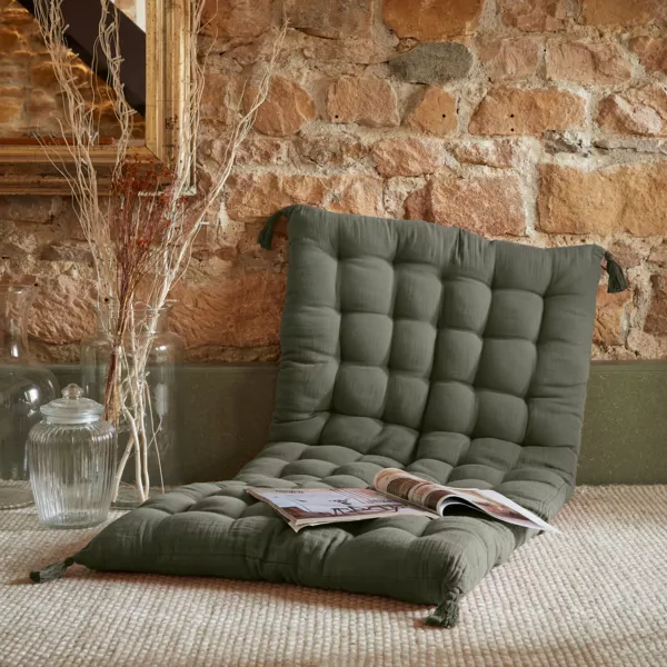 Matelas de sol gaze de coton (60 x 120 cm) Gaïa Vert romarin