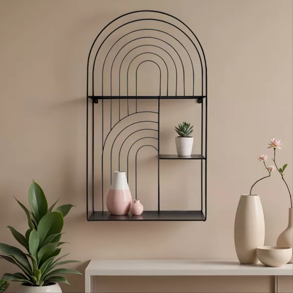 Estante de pared metal de 3 niveles (A70 cm) Tiggy Negro