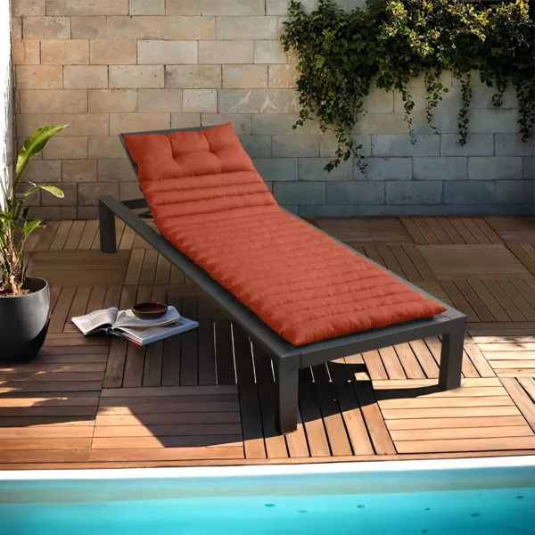 Coussin De Chaise Longue épais Pour Jardin Et Terrasse – Rayures, Sangles Antidérapantes, 50x90 Cm