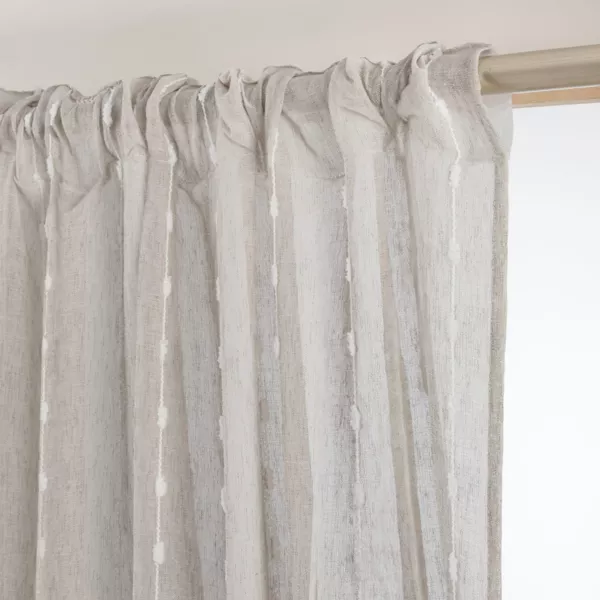 Vitrage met roede schuifzoom en pompons (280 x 240 cm) Axel Beige