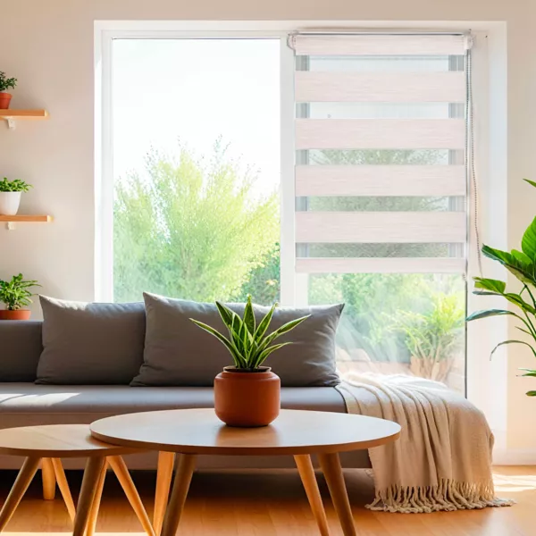 Rullegardin Dag/Nat (90 x 250 cm) Meleret Beige