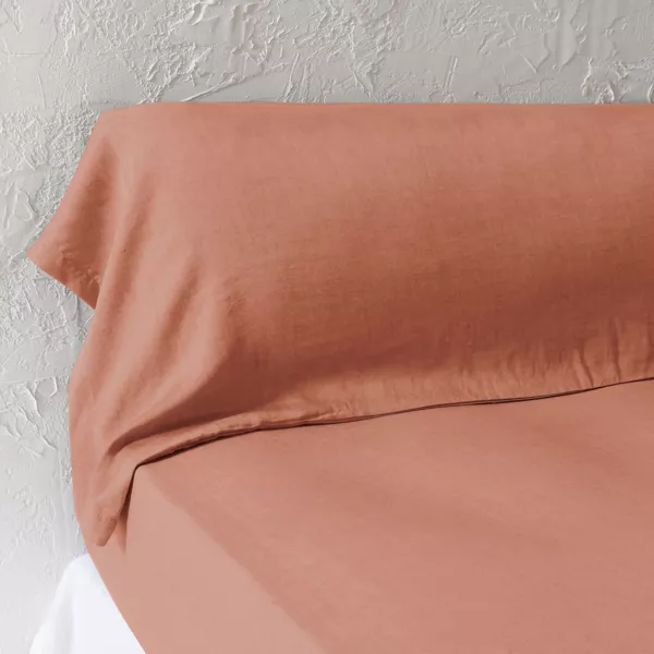 Pudebetræk til bolster lyocell Tencel vasket (27 x 185 cm) Olivia Terracotta