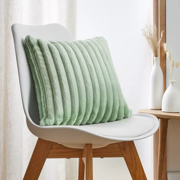 Housse de coussin carrée flanelle (40 x 40 cm) Dune Vert sauge