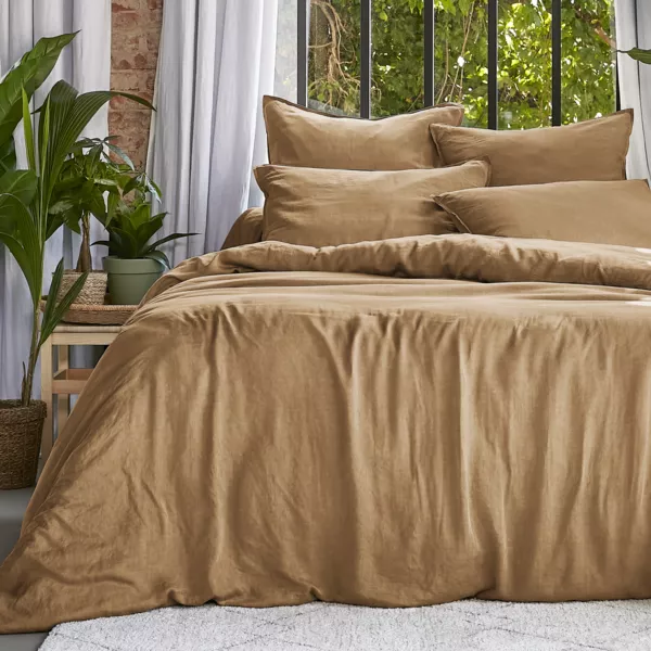 Dekbedovertrek gewassen TENCEL™ Lyocell (280 x 240 cm) Olivia Camel