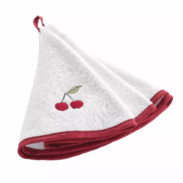 Essuie-main rond coton (60 cm) Cerisette Rouge