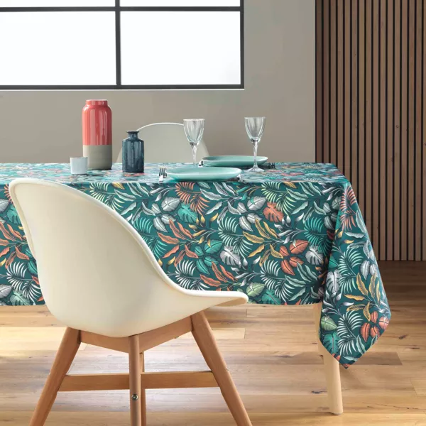 Nappe rectangulaire anti tache (145 x 240 cm) Stylis Bleue