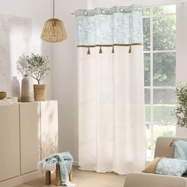 Polycotton gordijn (140 x 240 cm) Hera Blauw