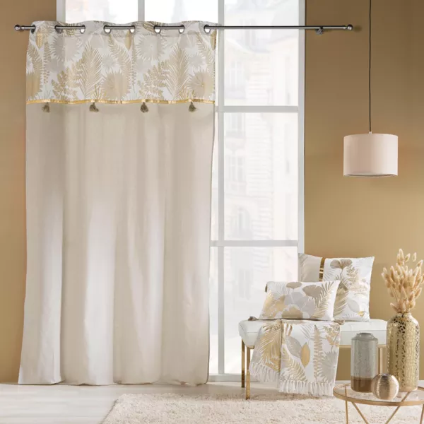 Polycotton gordijn (140 x 240 cm) Melisse Beige