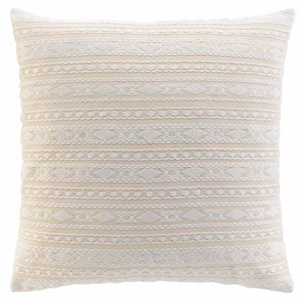 Cojín cuadrado de tela de algodón tejido (60 x 60 cm) Ilies Beige