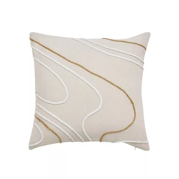 Vierkant katoenen kussen (45 x 45 cm) Lacia Beige