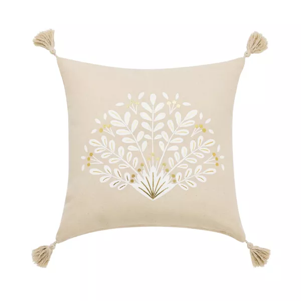 Cojín cuadrado de tela de algodón (45 x 45 cm) Majestia Beige
