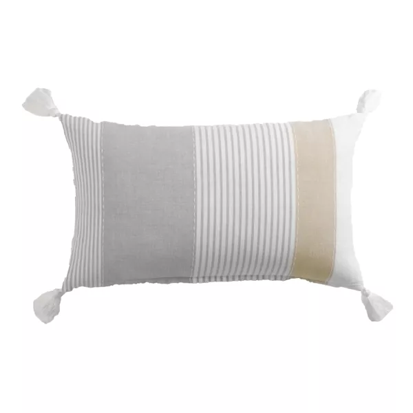 Cojín rectangular de tela de algodón (30 x 50 cm) Iliade Blanco