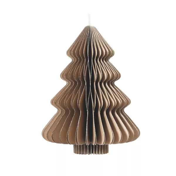 Papieren Hangende Kerstboom (H40 cm) Magnetische Sluiting Bruin
