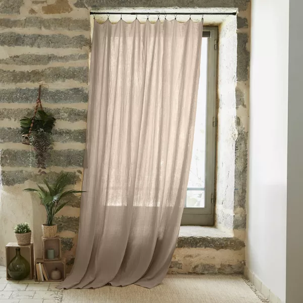 Justerbart bomuldsgardin (140 x max 300 cm) Gaa Ficelle