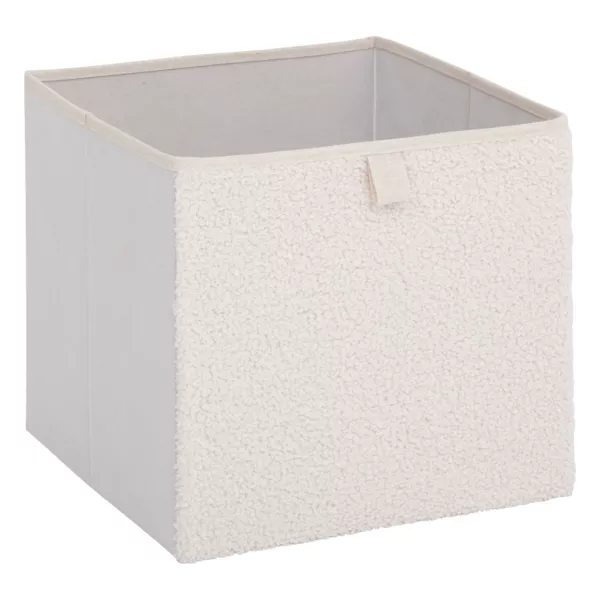 Panier de rangement (31 x 31 cm) Bouclette Blanc