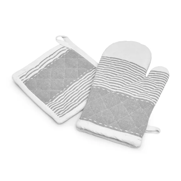 Gant et manique coton tissé Iliade Blanc