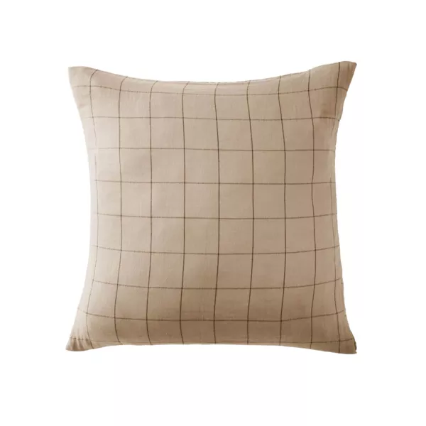 Funda de almohada cuadrada gasa de algodón (60 x 60 cm) Gaïa Match Marrón cuerda