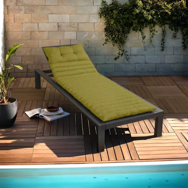Coussin de transat capitonné (180 x 60 cm) Sunset Vert olive