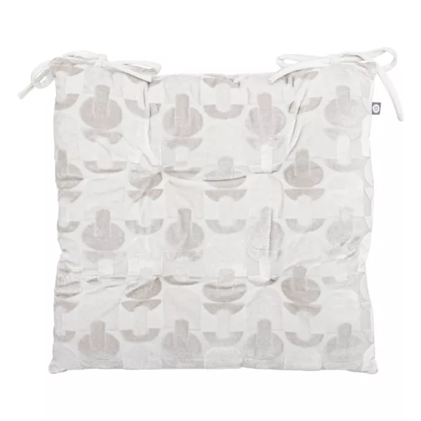 Coussin de chaise carré velours (38 x 38 cm) Luna Ecru