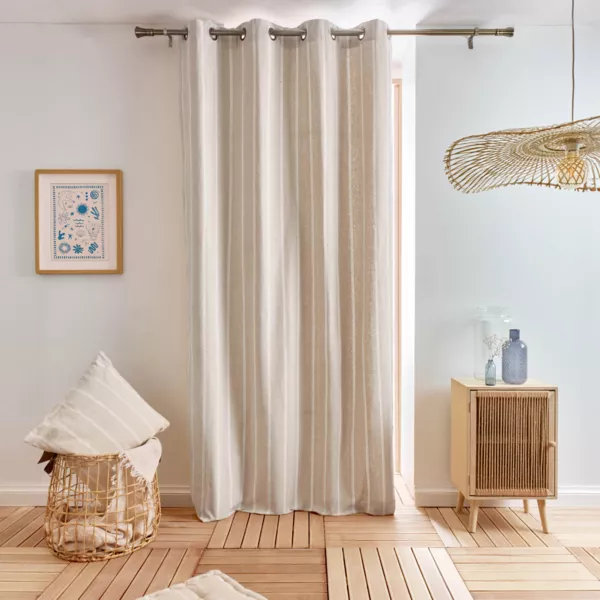 Rideau toile de coton (135 x 260 cm) Ocealys Blanc