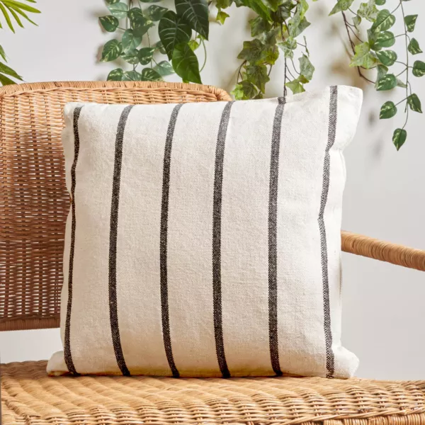 Outdoor Kissen quadratisch Baumwolltuch (50 x 50 cm) Ocealys Schwarz