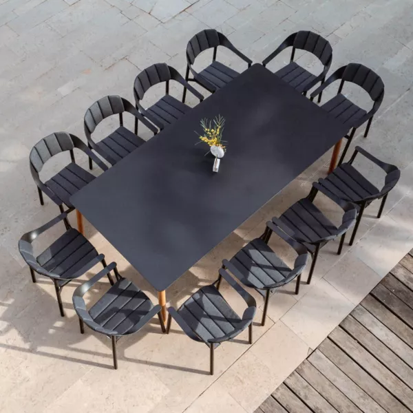 Mesa de jardín rectangular de aluminio 10 plazas (240 x 120 cm) Monte Carlo Gris antracita
