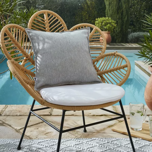 Housse de coussin extrieur carre (45 x 45 cm) Naia Gris galet