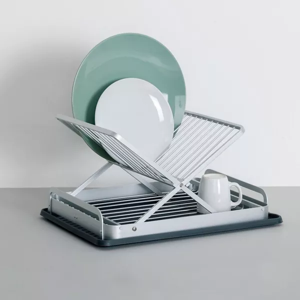 Egouttoir de cuisine pliant en aluminium (44 x 31 cm) Splash Gris