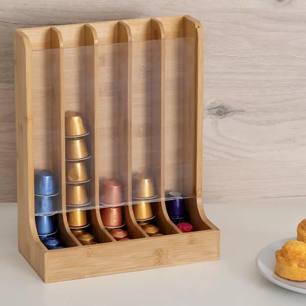 Nespresso kapselholder i bambus (H29 cm) No Natur
