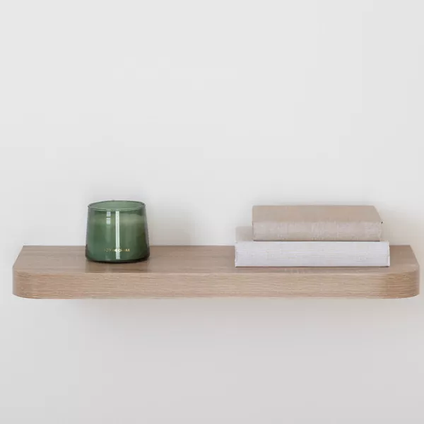 Houten wandplank (60 cm) Afgeronde hoeken Fixy Natuurlijk